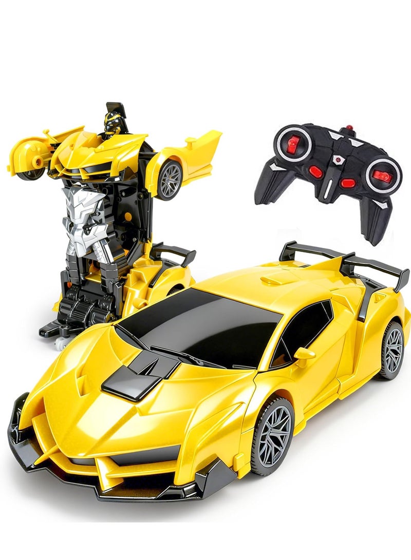 YelaJoy Deformation Robot Car Toys for Children ,360 Degree Rotating Drifting, 2.4Ghz & 1:18 ScaleRemote Control Transforming Robot Cars for Kids - Image 1
